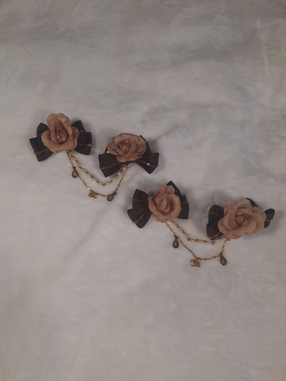 Innocent World Brown Rose Chain Hair Ornaments | Set of 2 🎀